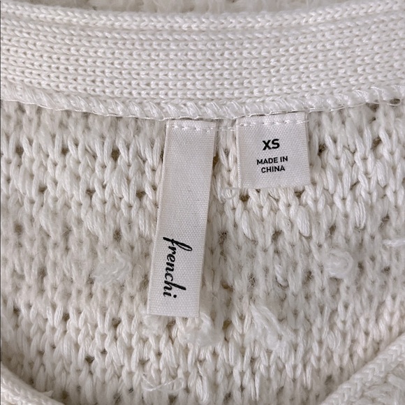 NWT Frenchi Chenille Long Sleeve Crop Cardigan Cream Bone XS Boxy - Picture 11 of 12